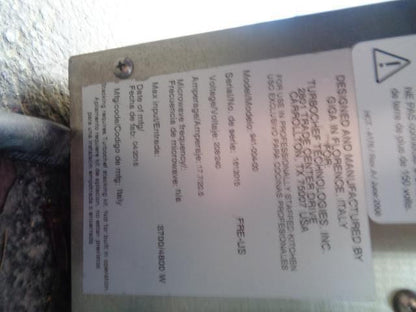 TURBOCHEF FIRE COUNTERTOP PIZZA OVEN 941-004-00 USED N.6 BSFLOOR