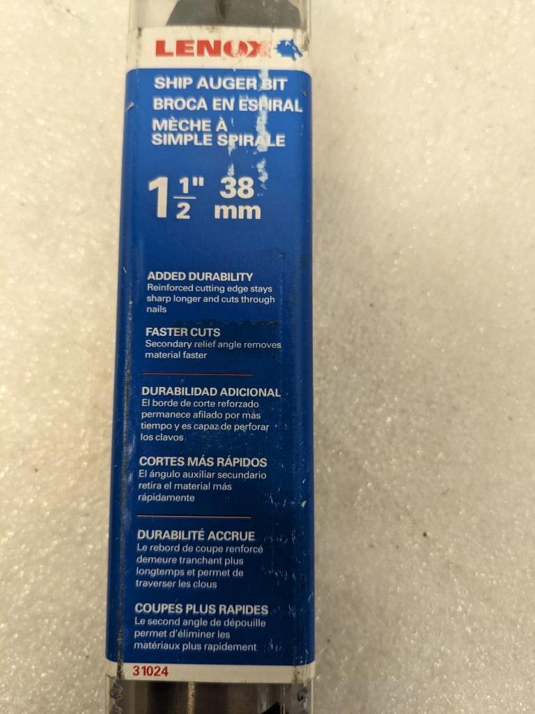 LENOX 31024 1-1/2" X 18" SHIP AUGER BIT NEW D0