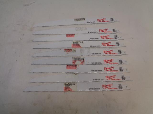 MILWAUKEE 12 IN. MULTI CUTTING SAWZALL SAW BLADES 9 PACK 5711 8TPI SAWP1