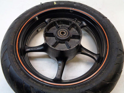 YAMAHA 2004-07 FZ6 17x4.5 5 SPOKE ORANGE STRIPE WHEEL & TIRE SR