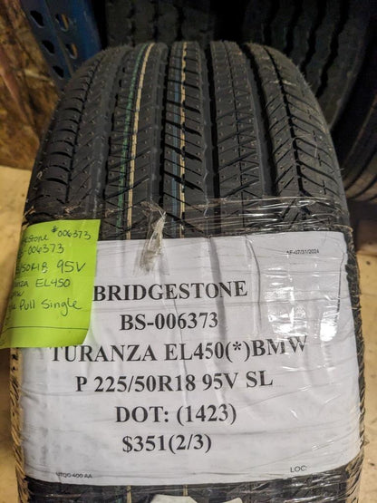 BRIDGESTONE TURANZA EL450 (*) BMW P 225 50 18 95V SL TIRE 006373 CQ3