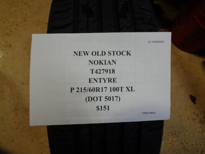 NEW OLD STOCK NOKIAN ENTYRE P 215 60 17 100T XL ALL SEASON TIRE T427918 AQ4