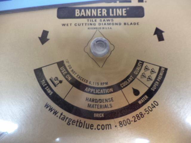 NEW HUSQVARNA TARGET GOLD BANNER LINE 10" TILE SAWS DIAMOND BLADE 570015 SP2T2