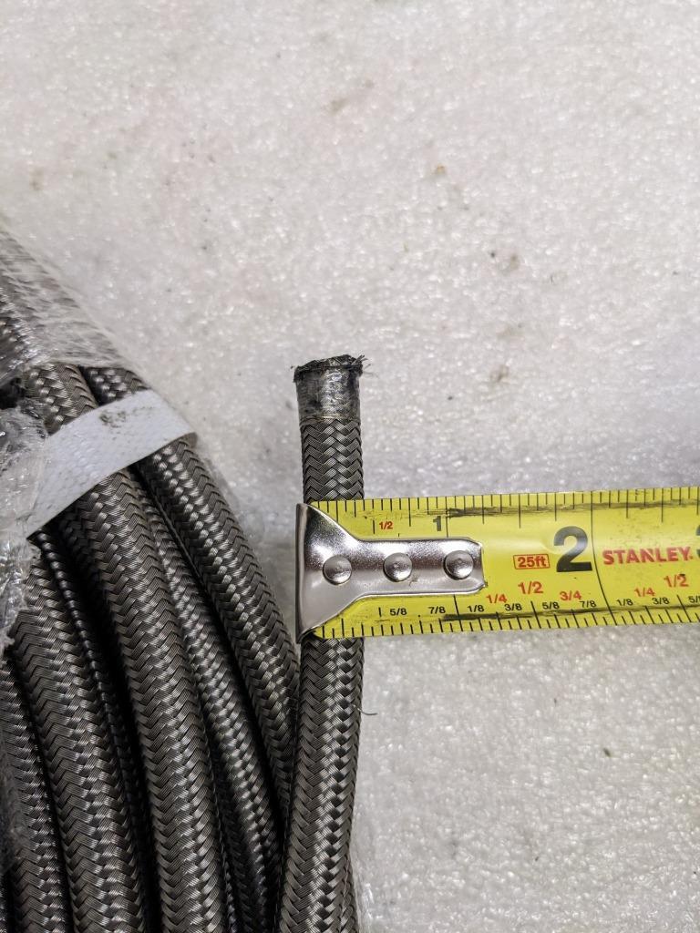 UNBRANDED BRAIDED 100' METAL HOSE 5/16" ID 7/16" OD W/ PLASTIC TUBING NEW R3T3