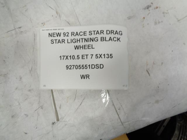 NEW 92 RACE STAR DRAG STAR LIGHTNING BLACK WHEEL 17X10.5 ET 7 92705551DSD 5X135