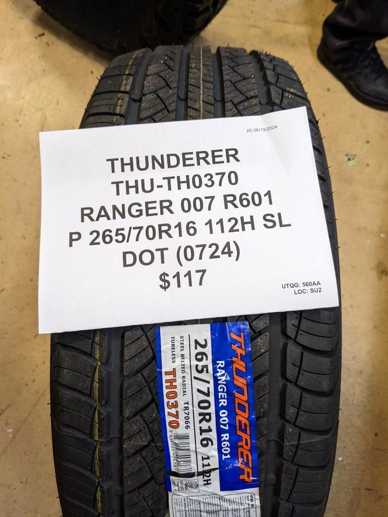 THUNDERER RANGER 007 R601 P 265 70 16 112H SL ALL SEASON TIRE TH0370 CQ3