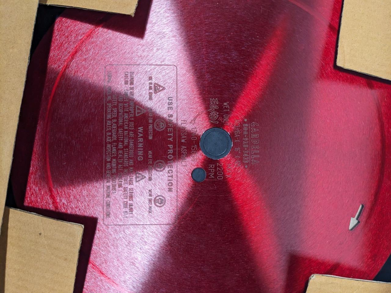 GARDELLA CONCRETE FLATSAW BLADE MEDIUM HARD 35-72HP AC3-16A NEW R7