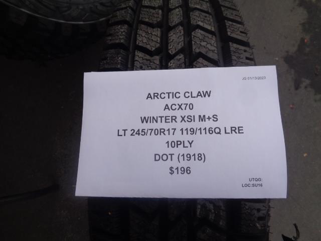 1 ARCTIC CLAW WINTER XSI M+S LT 245 70 17 119/116Q LRE 10PLY TIRE ACX70 SU16 BQ1