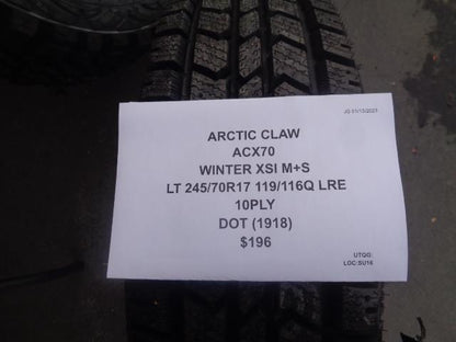 1 ARCTIC CLAW WINTER XSI M+S LT 245 70 17 119/116Q LRE 10PLY TIRE ACX70 SU16 BQ1