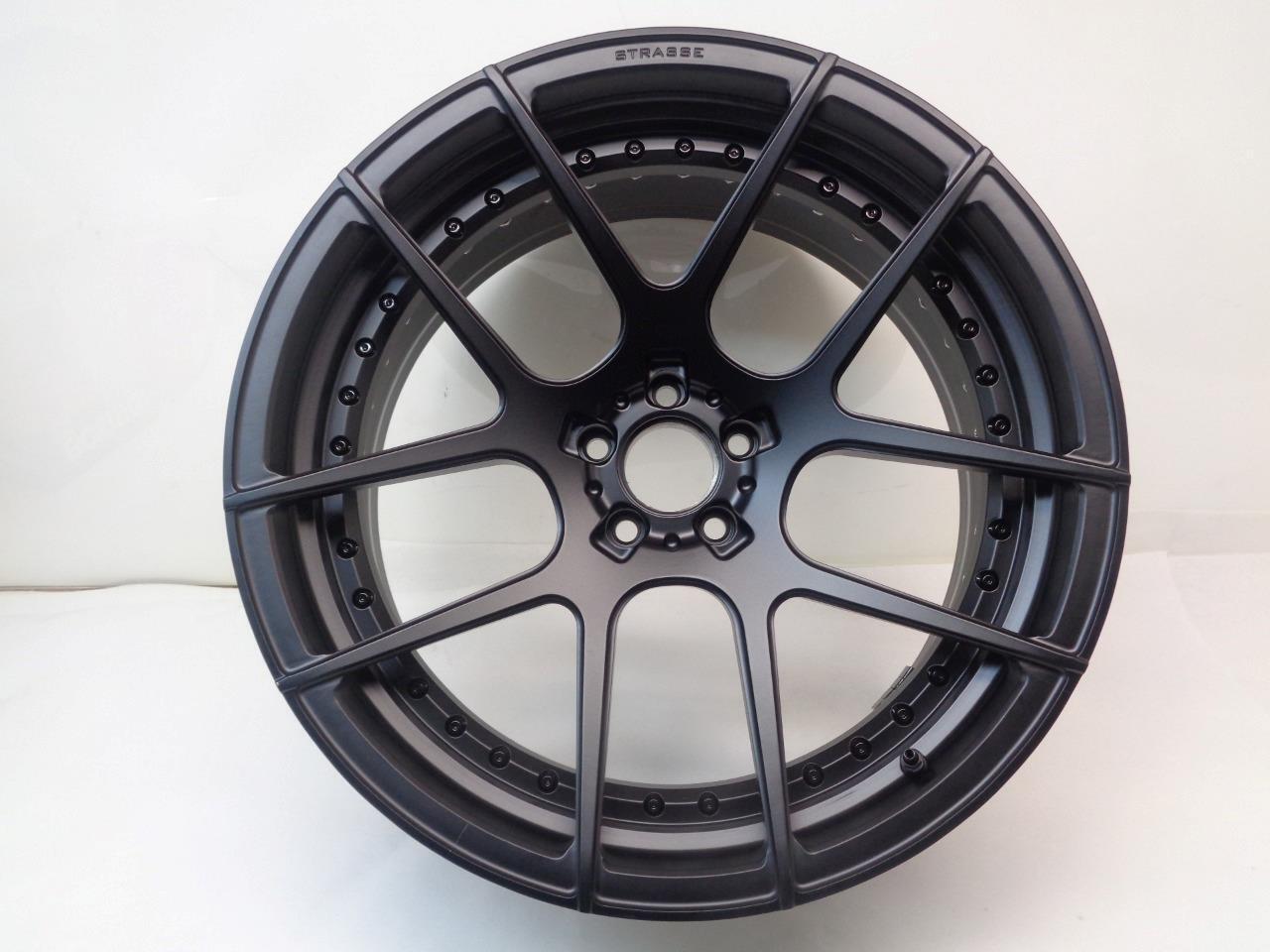 STRASSE SM5 DEEP CONCAVE MULTI RIVET STYLE 21x10 5x112 ET20 BLACK WHEEL WR