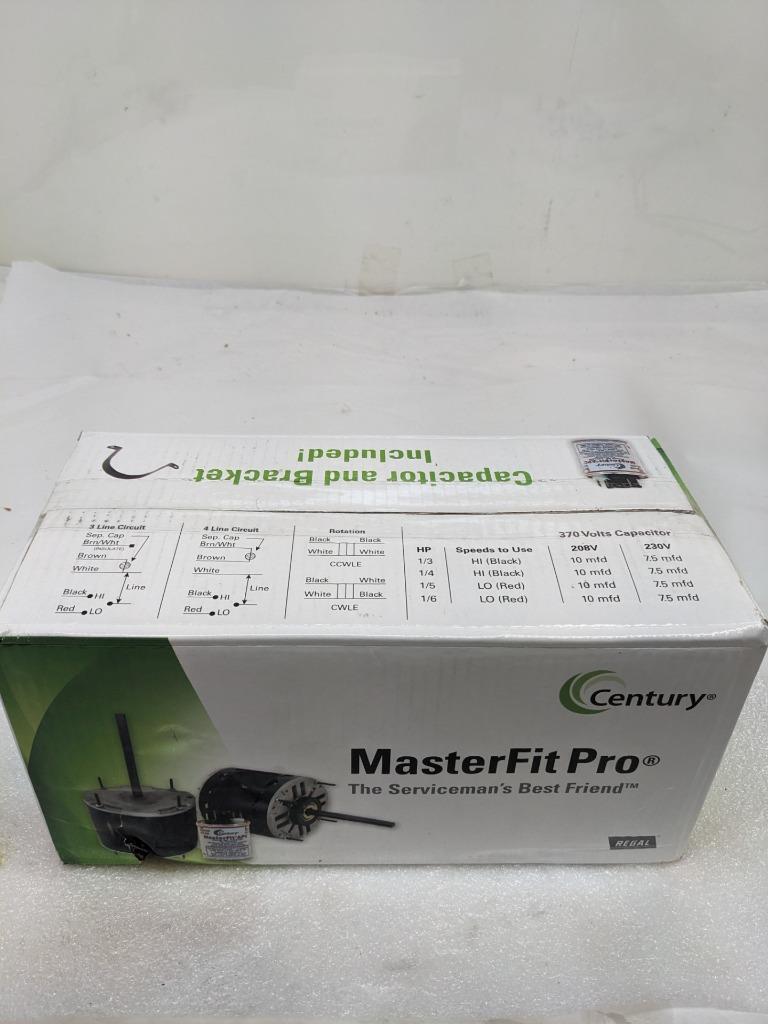 CENTURY FE6001F MASTERFIT PRO CONDENSER FAN MOTOR WITH CAPACITOR NEW R30