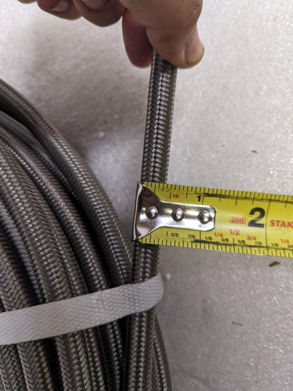 UNBRANDED BRAIDED 99' METAL HOSE 5/16" ID 7/16" OD W/ PLASTIC TUBING NEW R3T3