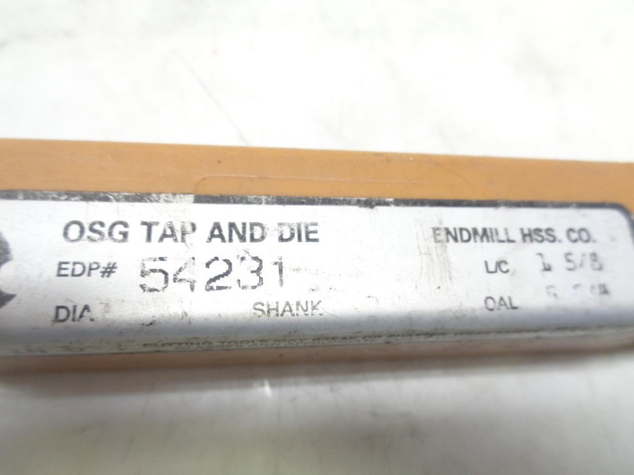 NEW OSG 54231 HIGH SPEED STEEL  END MILL 3/4"x1-5/8" 4 FLUTE R22T6BE