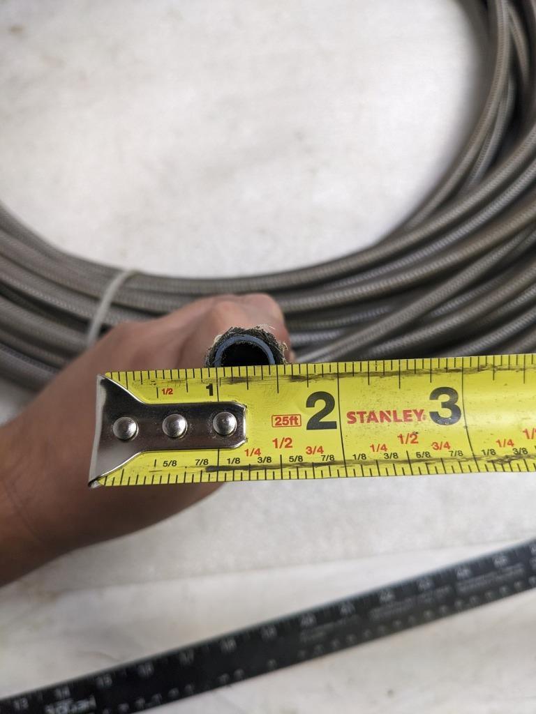 UNBRANDED BRAIDED SS CPE HOSE 132.6' OAL 7/16" ID 5/8" OD PTFE NEW R5