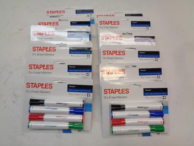 NEW 12-PACK STAPLES REMARX CHISEL TIP ASSORTED DRY ERASE MARKERS 29205 R33