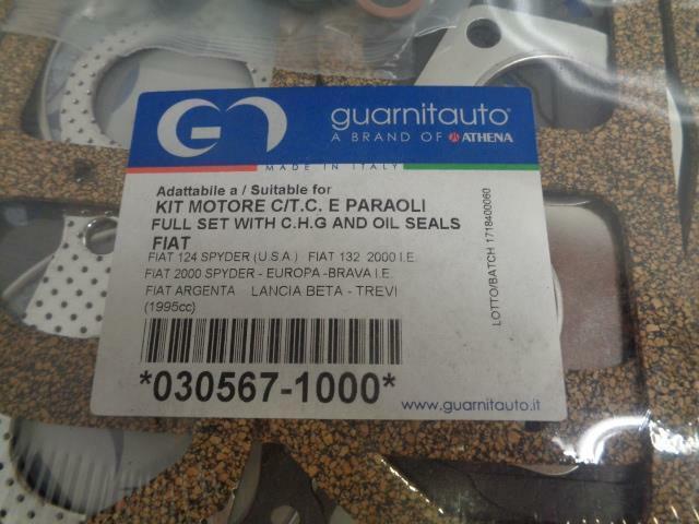 NEW GUARNITAUTO 030567-1000 FULL GASKET SET W/ CHG & OIL SEALS FIAT/LANCIA R11