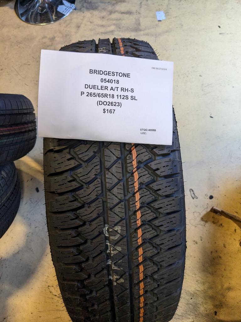2 BRIDGESTONE DUELER A/T RHS P 265 65 18 112S SL TIRES 054018 CQ3