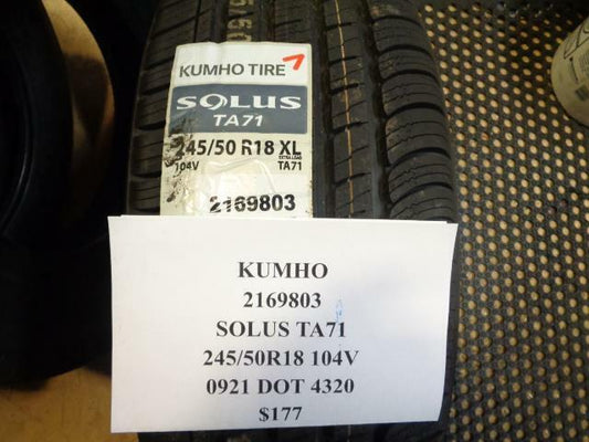2 NEW KUMHO SOLUS TA71 245 50 18 104 TIRES 2169803