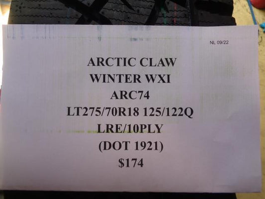 2 NEW ARTIC CLAW WINTER WXI 275 70 18 125/122Q TIRES ARC74 SU16 Q2