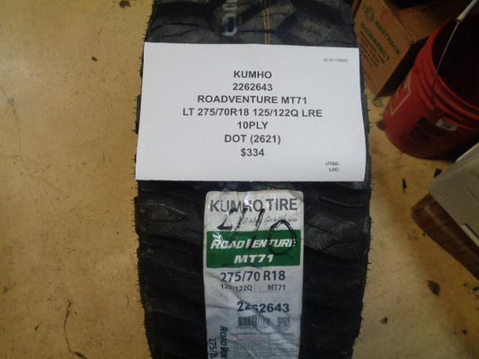 1 KUMHO ROADVENTURE MT71 LT 275 70 18 125/122Q LRE 10PLY TIRE 2262643 BQ1
