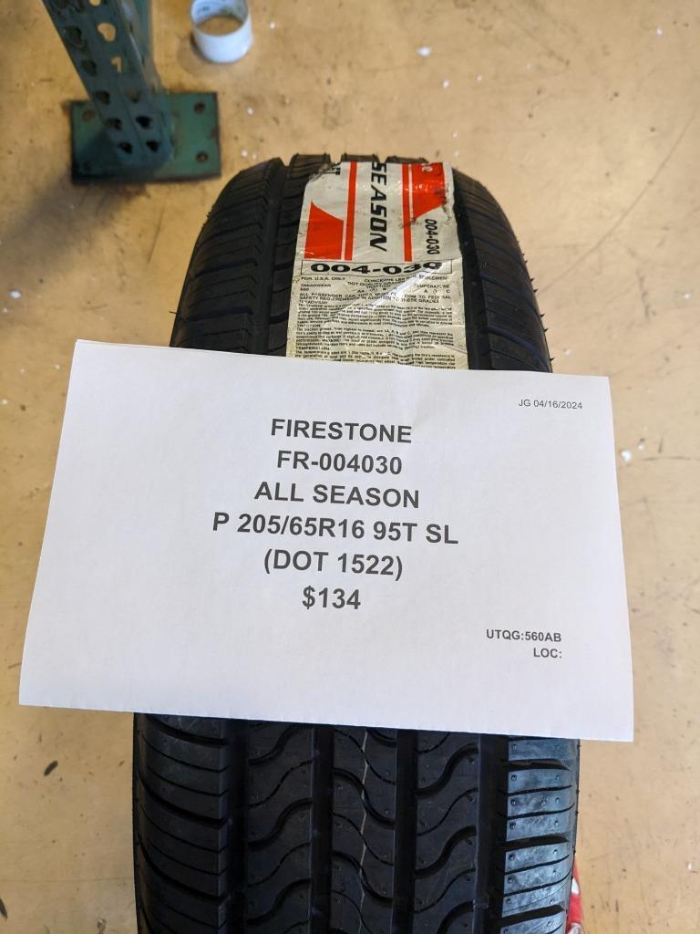 FIRESTONE ALL SEASON P 205 65 16 95T SL TIRE 004030 CQ2