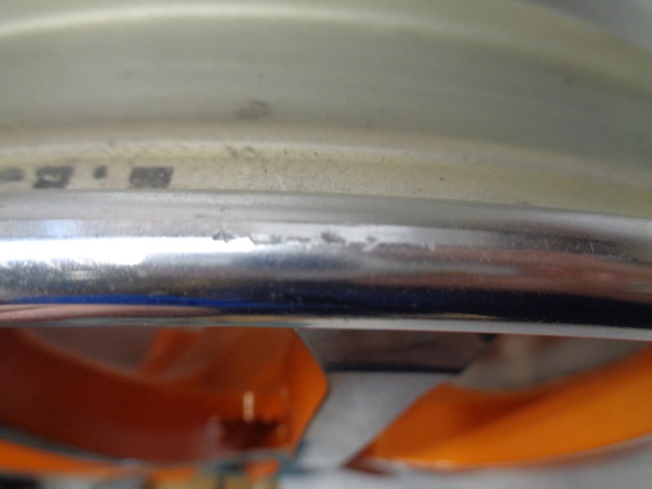 USED WORK BERSAGLIO WHEEL 18x8.5 5x120.7 ET56 CHROME & ORANGE 2PC WR
