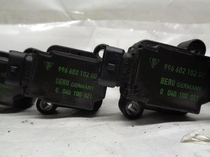 BERU PORSCHE IGNITION COILS SET OF 6 w/ BOLTS USED 996 602 102 00 R25T6