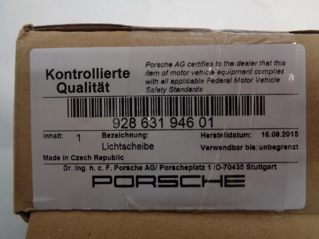 New Left Genuine Porsche License Lamp Lens 92863194601 R21