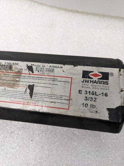 J.W. HARRIS 316L650 316L 3/32" WELDING ELECTRODES SS AWS/SFA A5.4 10 LBS NEW R27