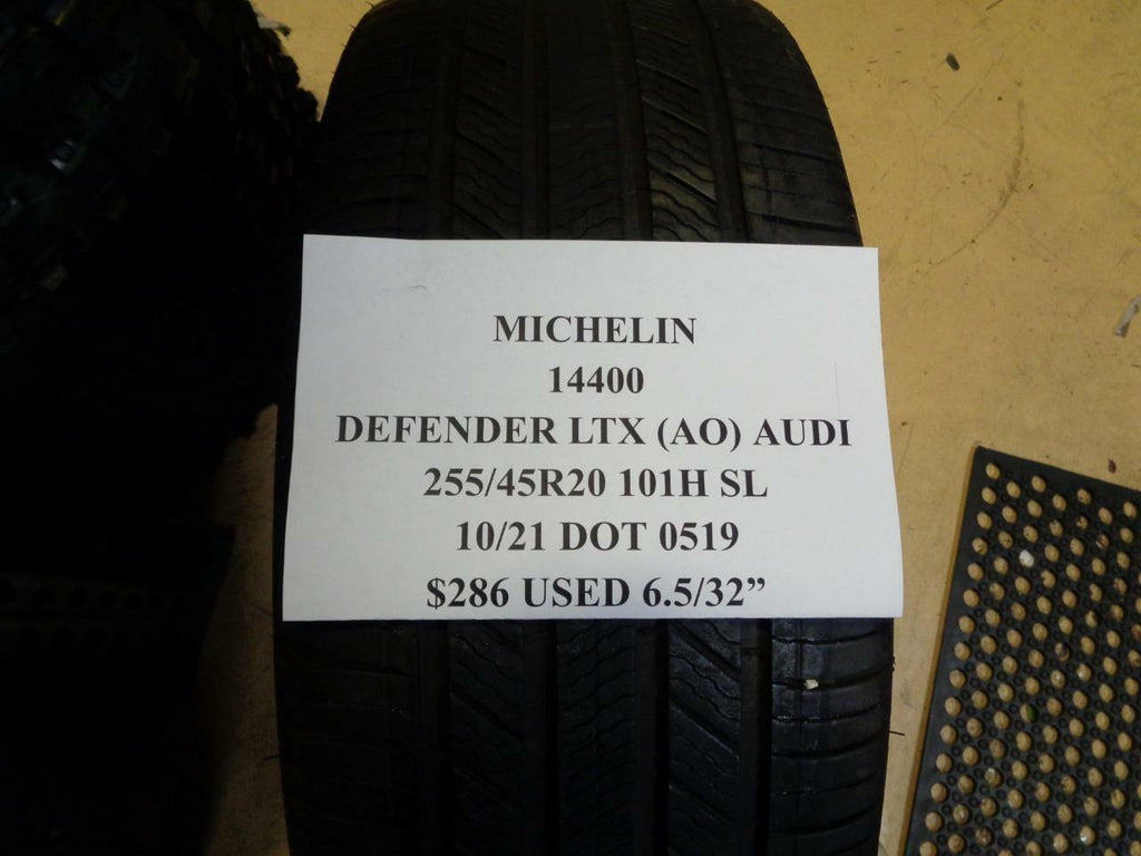 1 USED MICHELIN DEFENDER LTX AUDI 255 45 20 101H SL 6.5/32" TIRE 1440