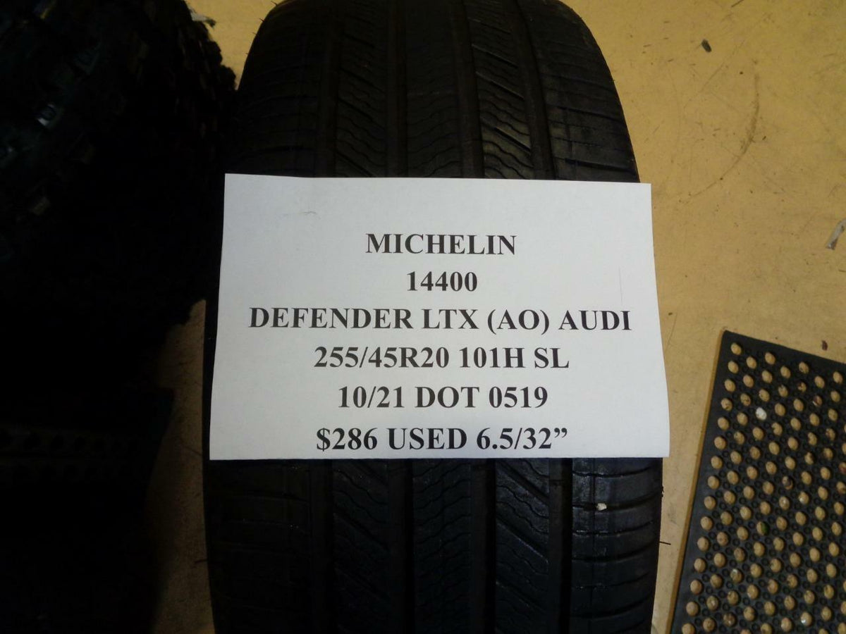 1 USED MICHELIN DEFENDER LTX AUDI 255 45 20 101H SL 6.5/32" TIRE 1440