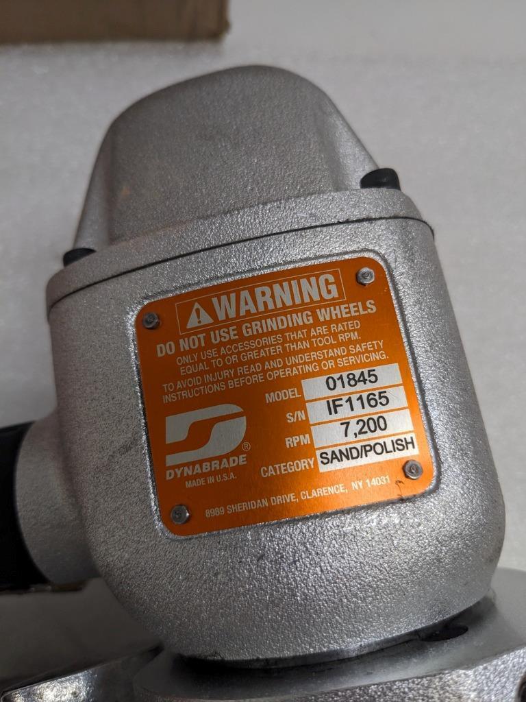 DYNABRADE 01845 AIR MOTOR 7200 RPM & DYNALINE SANDER 57407 2-3/4"X8" NEW BSR3.1