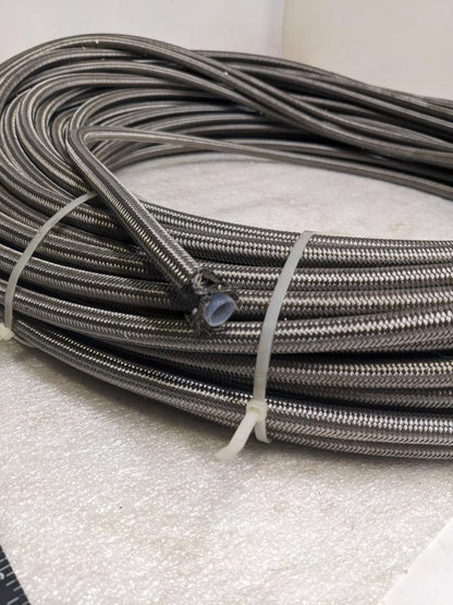 UNBRANDED BRAIDED STAINLESS STEEL 258' HOSE 1/2" OD 3/8" ID PTFE NEW R17