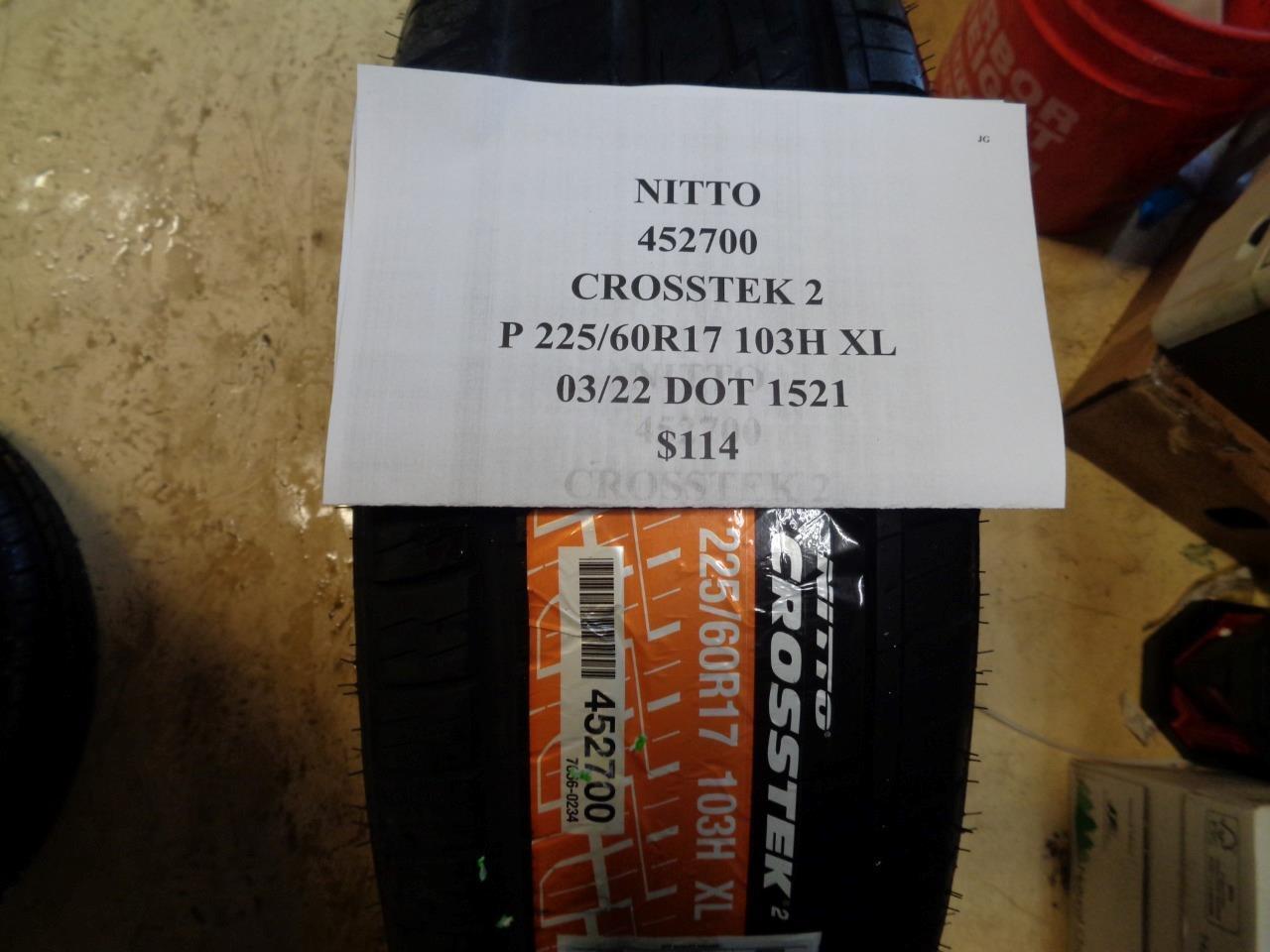 2 NITTO CROSSTEK P 225 60 17 103H XL ALL SEASON TIRES 452700 BQ4