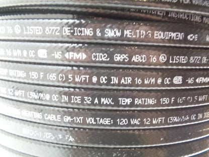 NVENT RAYCHEM ICESTOP GM1XT 120V SELF REGULATING HEATING CABLE 1000FT NEW H2