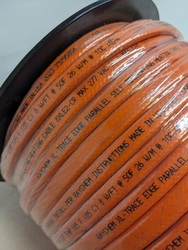 NVENT 8XLE2-CR RAYCHEM XL-TRACE SELF-REG HEATING CABLE 285 FT 205-277V NEW H2