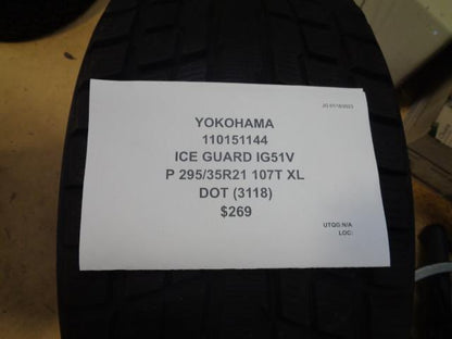 1 YOKOHAMA ICE GUARD IG51V P 295 35 21 107T XL TIRE 110151144 BQ1