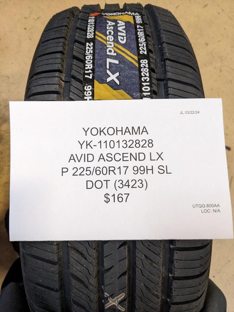 YOKOHAMA AVID ASCEND LX P 225 60 17 99H SL TIRE 110132828 CQ2