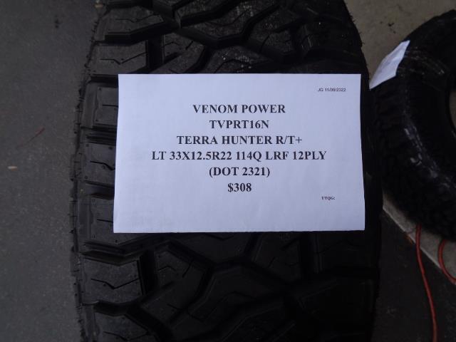 VENOM POWER TERRA HUNTER R/T+ LT 33 12.5 22 114Q LRF 12PLY TIRE TVPRT16N AQ4 SU7