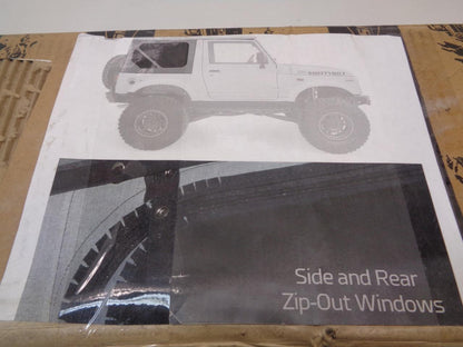 SMITTYBILT WHITE SOFT TOP w/ ZIP WINDOWS FOR 86-94 SUZUKI SAMURAI 98552 SR