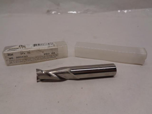 1 NEW BASSETT B52045 END MILL 1/2 2FI CARBIDE R22BC
