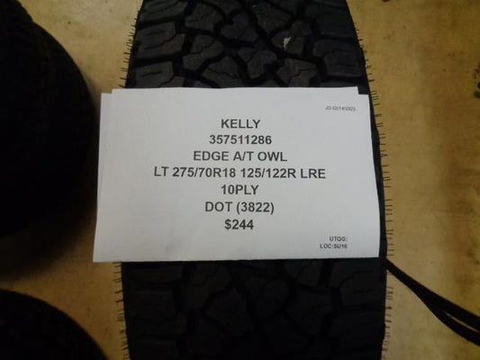 2 KELLY EDGE AT OWL LT 275 70 18 125/122R LRE 10PLY 357511286 TIRES BQ2