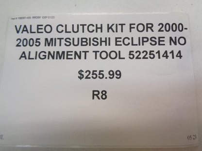 VALEO CLUTCH KIT FOR 2000-05 MITSUBISHI ECLIPSE (NO ALIGNMENT TOOL) 52251414 R8