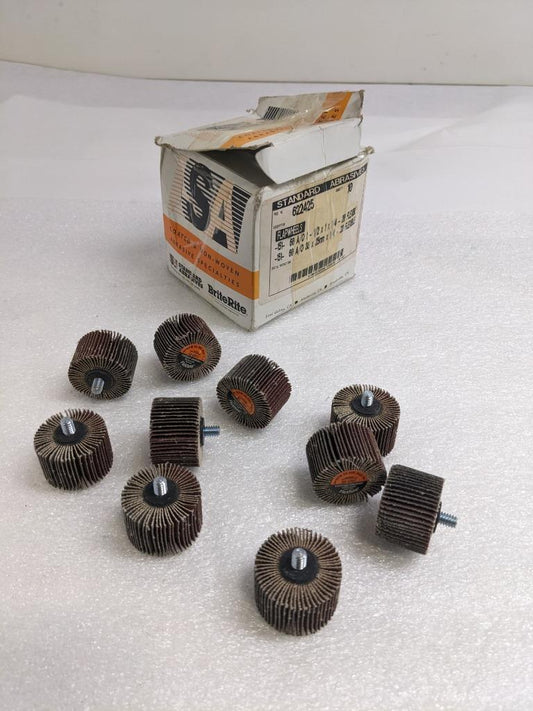 STANDARD ABRASIVES 622425 FLAPWHEELS 10-COUNT 1-1/2"X1" 60 GRIT NEW R5