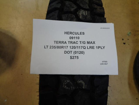 2 HERCULES TERRA TRAC T/G MAX LT 235 80 17 120/118Q LRE 1PLY A/T TIRES 09110 BQ3