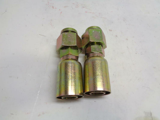1 NEW 2 PACK EATON HYDRAULIC 16U-S76 PERM-CRIMP HOSE END R1/R2AT 16US76 R10TD