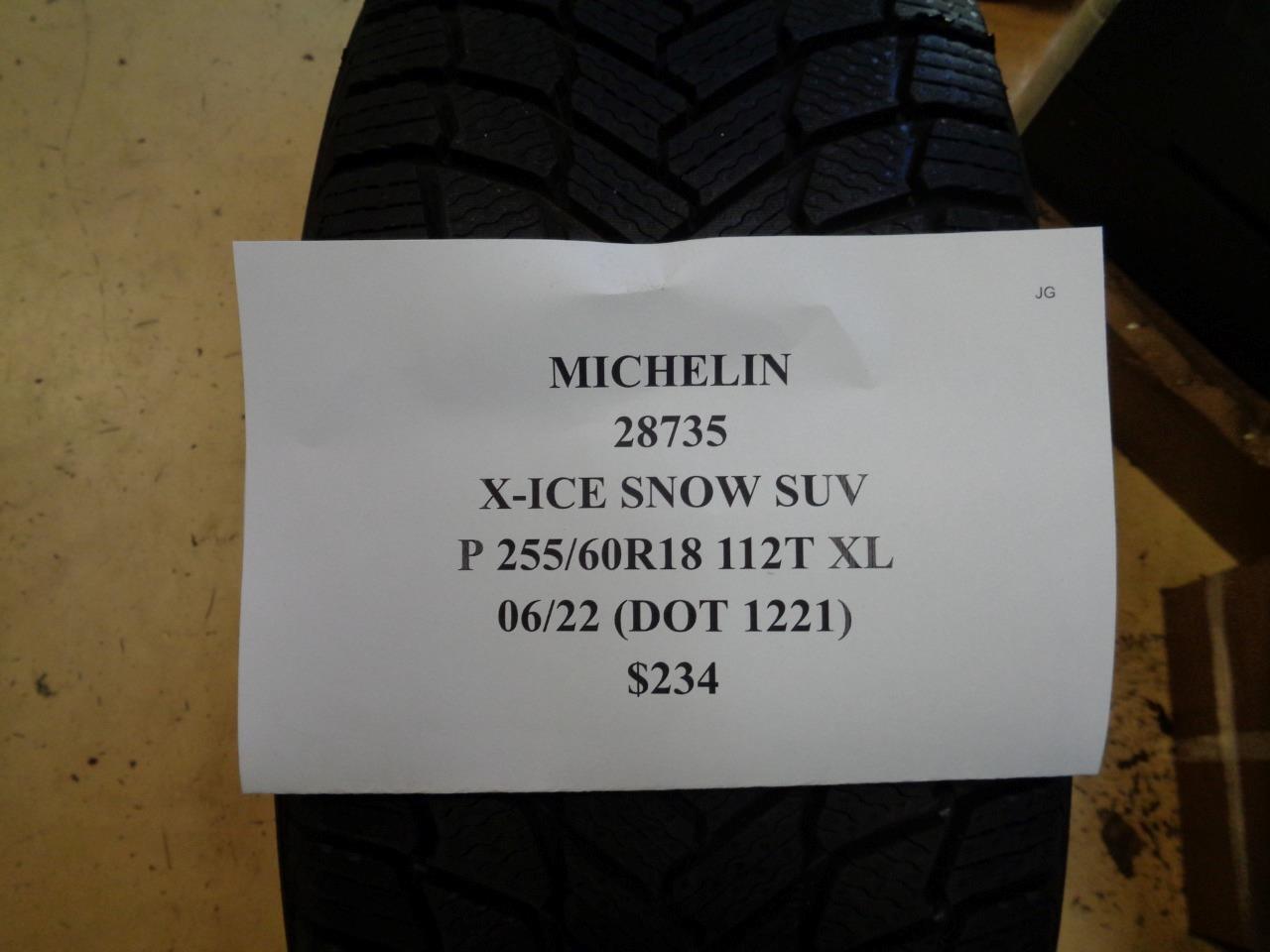1 NEW TIRE MICHELIN X-ICE SNOW SUV 255 60 18 112T XL 28735