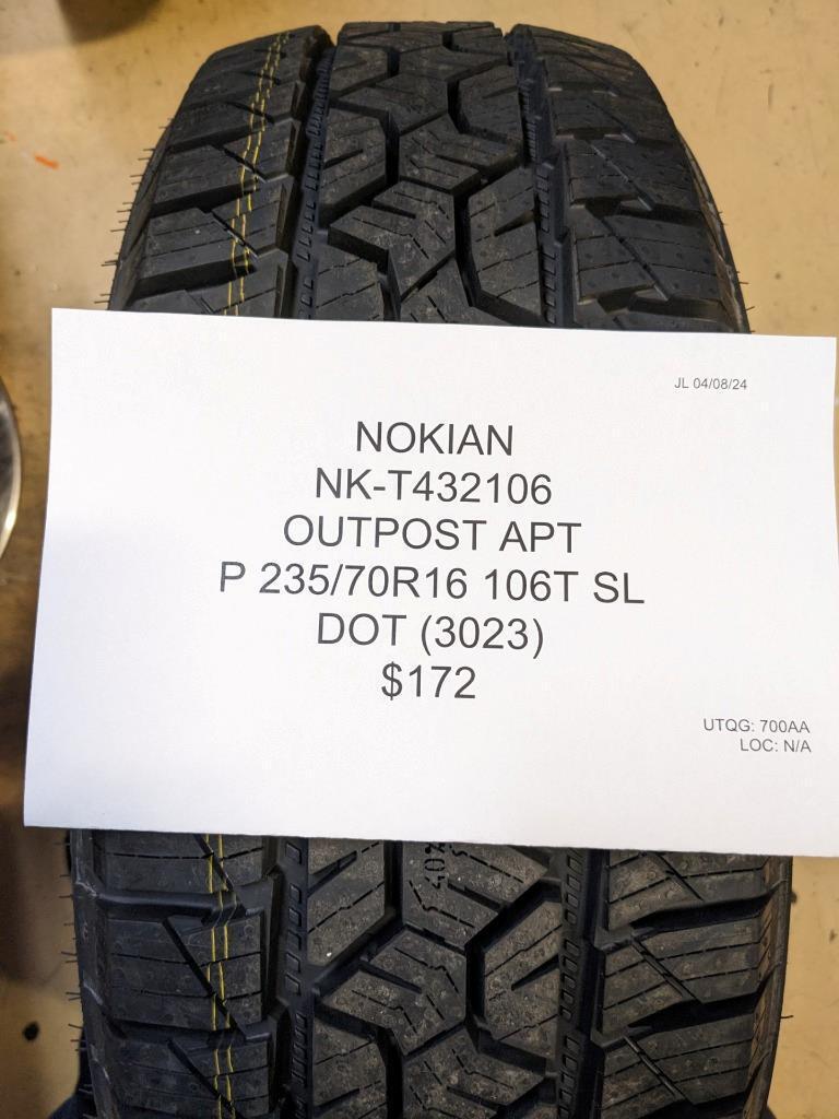 NOKIAN OUTPOST APT P 235 70 16 106T SL TIRE T432106 CQ2