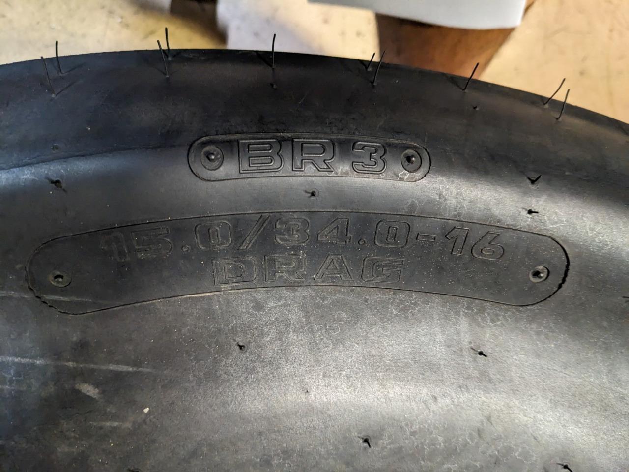 USED HOOSIER BR3 DRAG WL 15 34 16 DRAG RACING SLICK TIRE 18771BR3CQ3