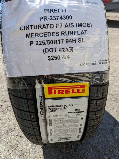 4 PIRELLI CINTURATO P7 A/S MERCEDES RUNFLAT P 225 50 17 94H SL TIRES 2374300 CQ3